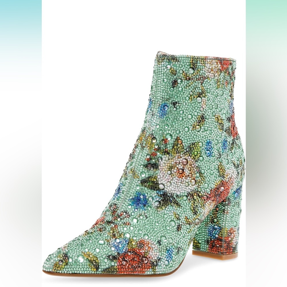 Betsey Johnson Women’s Cady Evening Booties in Mint Floral